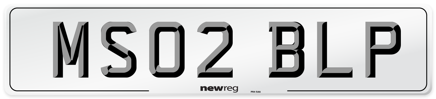 MS02 BLP Number Plate from New Reg